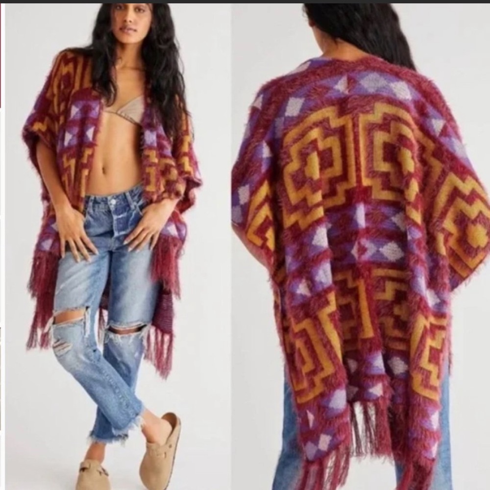 FREE PEOPLE Diamondback Cozy Kimono Sweater One Size NEW